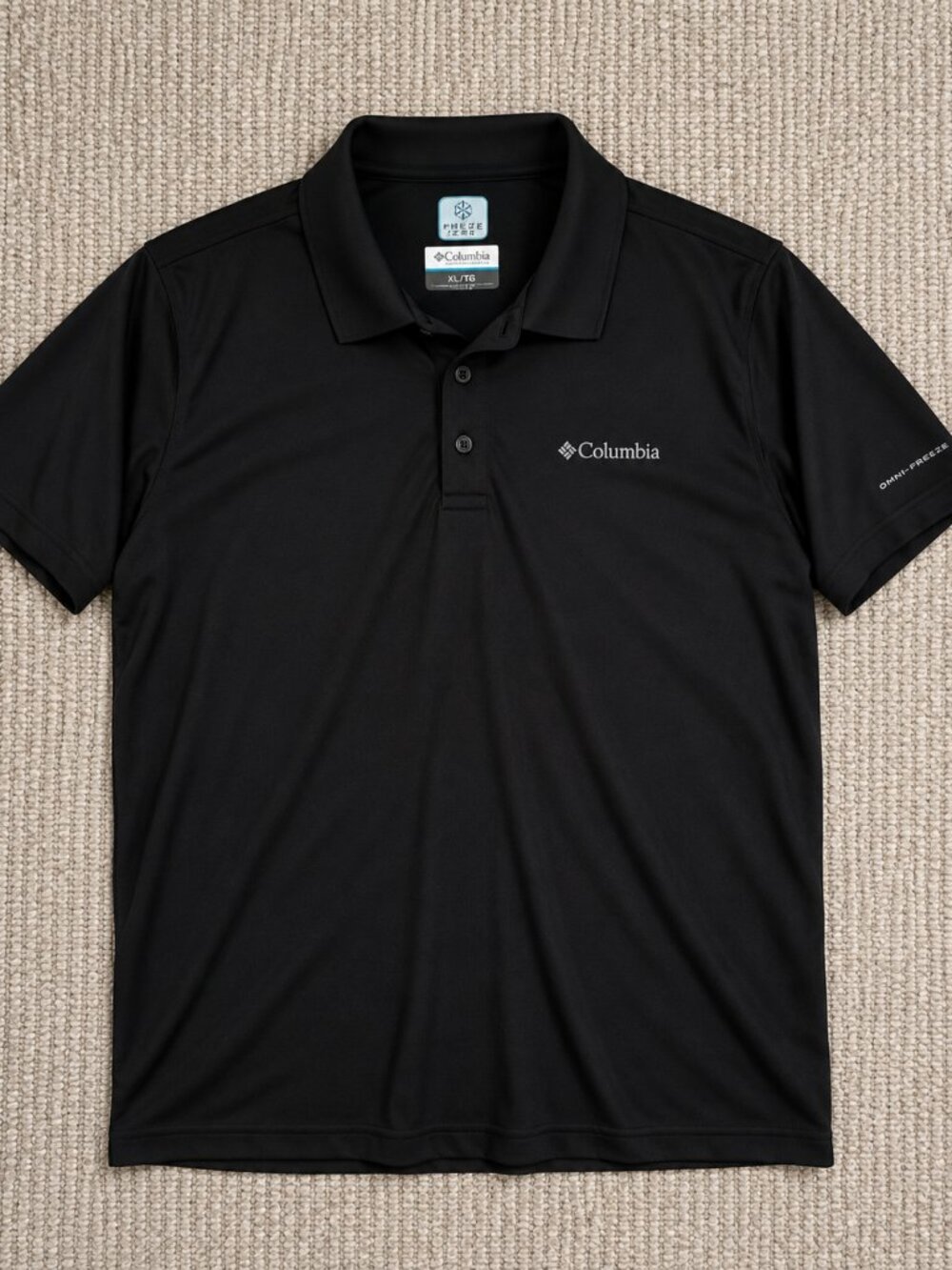 Columbia Omni-Freeze Zero Polo Men’s XL Black Golf Performance Shirt